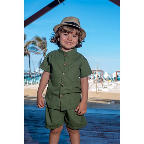 Roupa Infantil Menino Conjunto Casual Mauricinho Gola Padre Premium