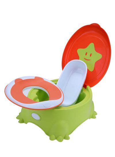 BP8760-GRN/ORG Portable Baby Potty Chair - Splash Shield With Removable Lid, Comfy High Back ...