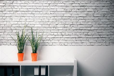 Blank white brick office wall — Stock Photo © peshkov #120280222