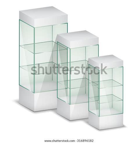 Empty Glass Showcases Vector Illustration Vector De Stock Libre De Regalías 316896182