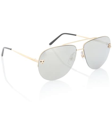 Panthère De Cartier Aviator Sunglasses Cartier Eyewear Collection Mytheresa Golden Aviator