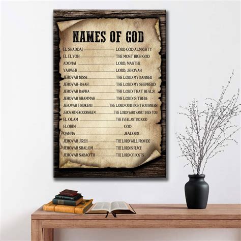 Names Of God Wall Art Canvas Print Christian Signs Christian Ts Christ Follower Life