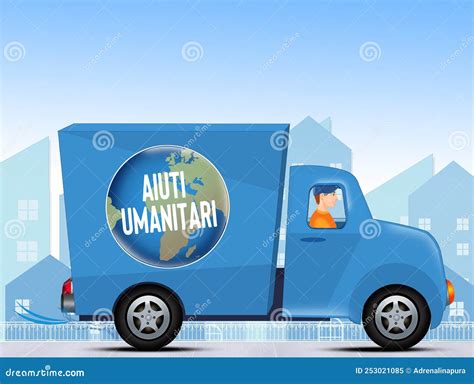 Illustration Of Humanitarian Aid Truck Stock Illustration