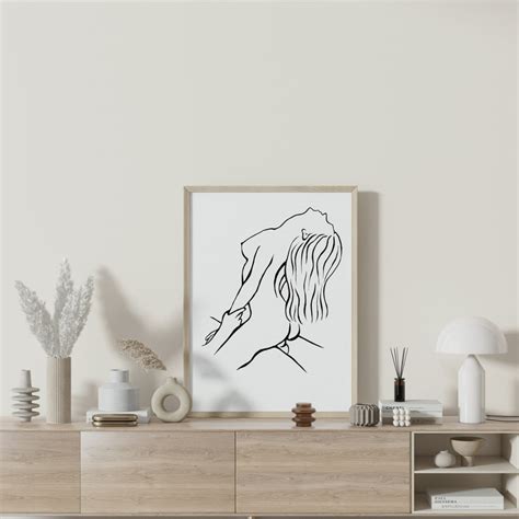 Erotic Nude Art Nude Line Drawing Sensual Minimal Modern Etsy Hong Kong