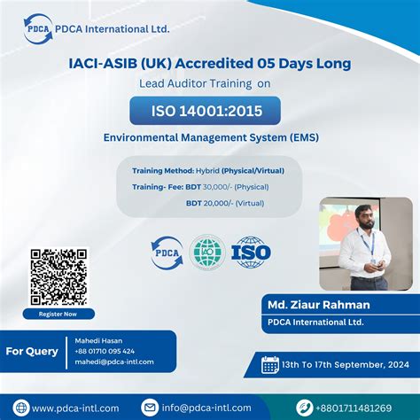 05 Days Long Lead Auditor Course On ISO 14001 2015 Environmental