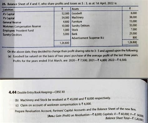 Cbse Q Solution Of Change In Profit Sharing Ratio Ts Grewal Class