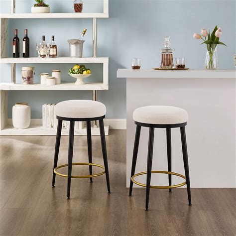 Amazon Ball Cast Modern Metal Frame Round Bar Stools Inch