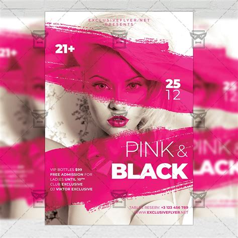 Pink And Black Affair Flyer Club Psd Template