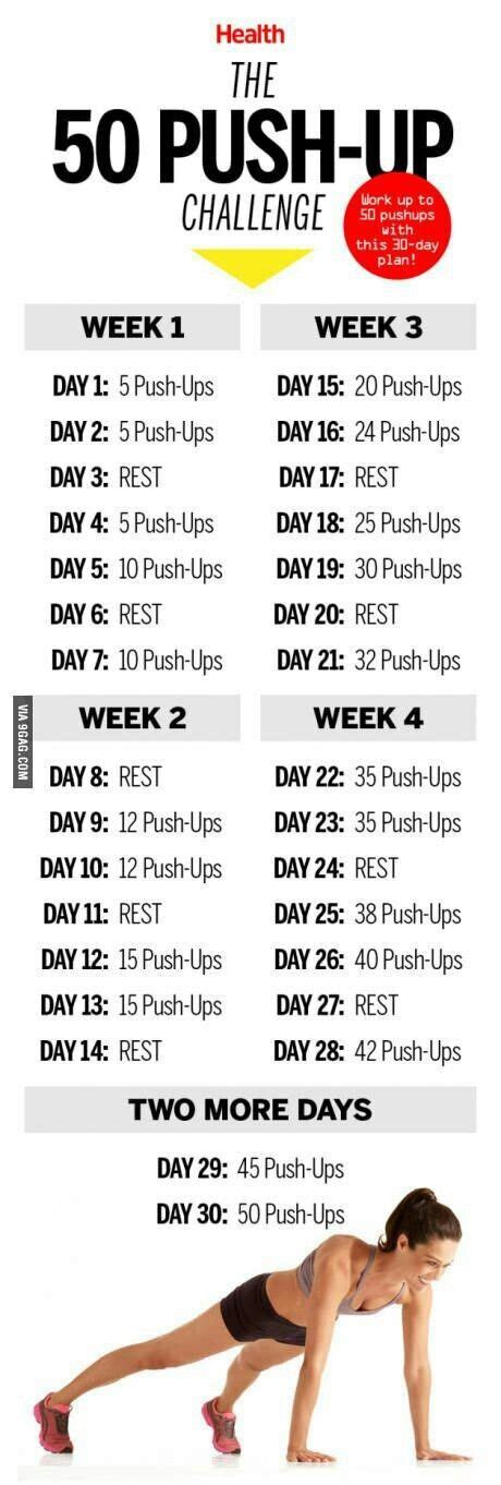 50 Push Up Challenge 50 Push Ups Push Up Challenge 30 Day Push Up