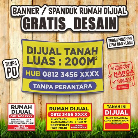 Jual Spanduk Banner Rumah Dijual Spanduk Rumah Disewakan Spanduk