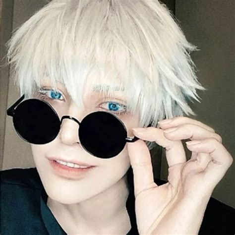 Anime Characters Gojo Satoru Cosplay Props Black Glasses Steampunk Round Frame Eyewear