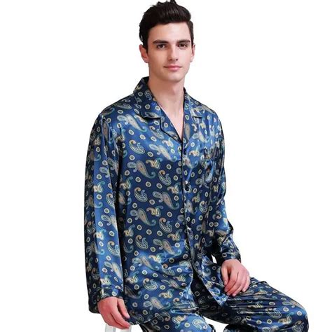 Mens Silk Satin Pajamas Set Pajama Pyjamas Pjs Sleepwear Set Loungewear