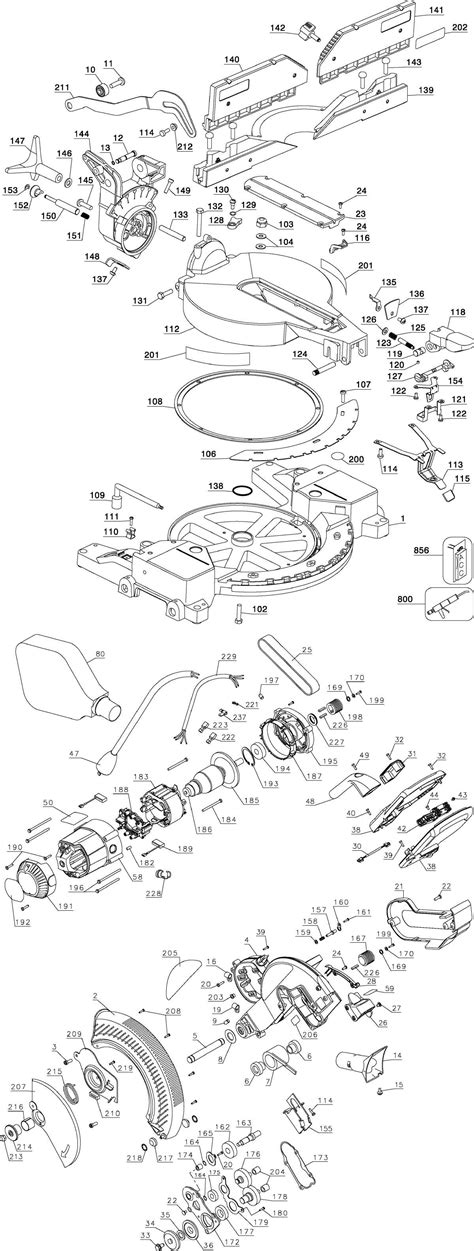 Dewalt Dw716 Type 2 12 Double Bevel Compound Miter Saw Model Schematic Parts Diagram