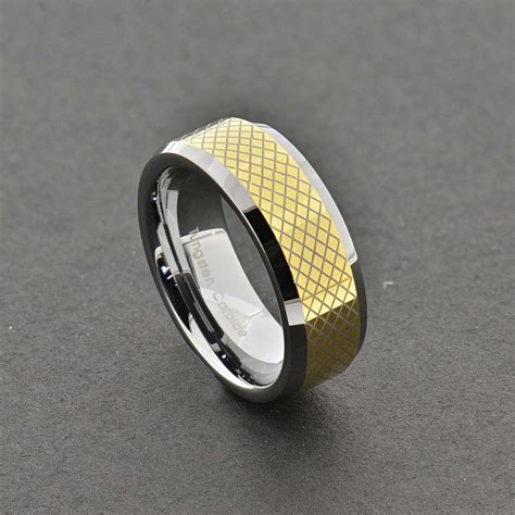 8mm Gold Black Silver Cz Brushed Tungsten Carbide Ring Wedding Band Mens Jewelry Ebay