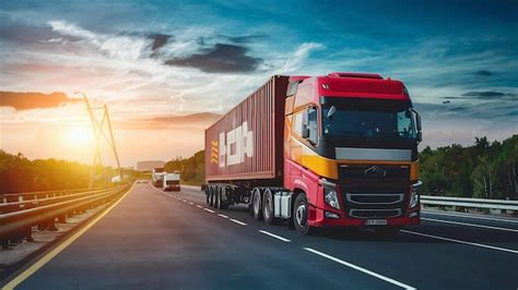 Premium Photo Cargo Truck On Highway Road With Container Transportation