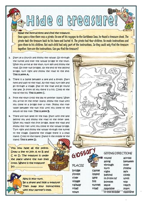 Hide A Treasure New Version English Esl Worksheets Hide Teaching