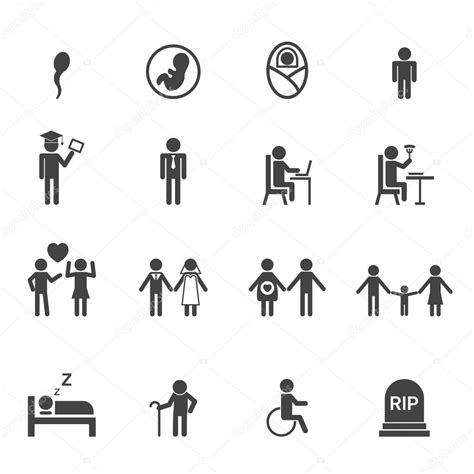 Human Life Icons ⬇ Vector Image By © Tulpahn Vector Stock 70541061