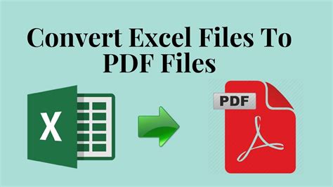 How To Convert Excel Files To Pdf Files YouTube