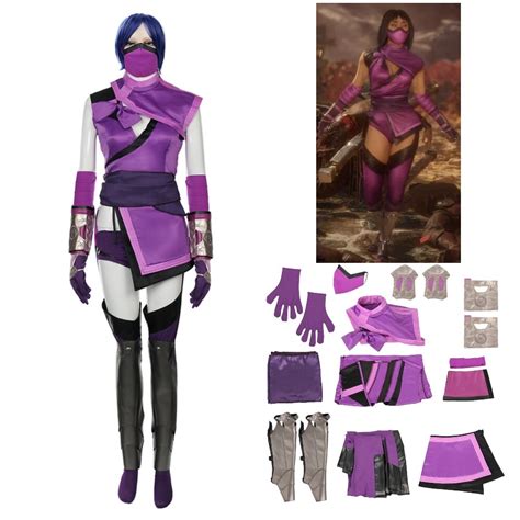 Disfraz Del Juego Mortal Kombat Mileena Para Mujer Conjunto Completo