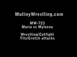 Mutiny Productions Mutiny World MW723 Domino Myleena Vs Maria Veyron HOT TOPLESS WEDGIES