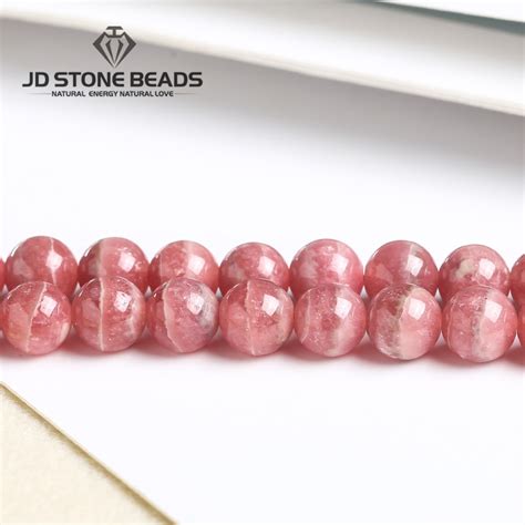 Natural Stone Beads Argentine Rhodochrosite Round Rose Gemstone