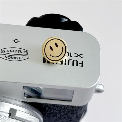 Smile Face Metal Camera Shutter Button Camera Hot Shoes Cover Screw Design Fuji Leica Nikon
