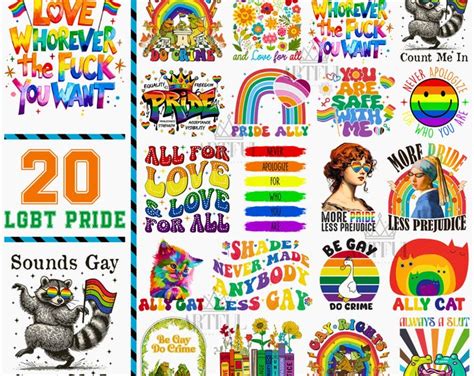 LGBT PNG Bundle Rainbow Coquette Bow Png Lgbtq Pride Sublimation Gay Quotes Png Lgbtq