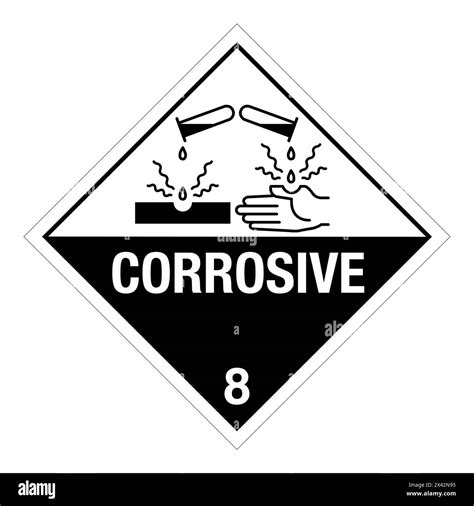 Class 8 Hazardous Hazmat Material Label Iata Transportation Corrosive Stock Vector Image And Art