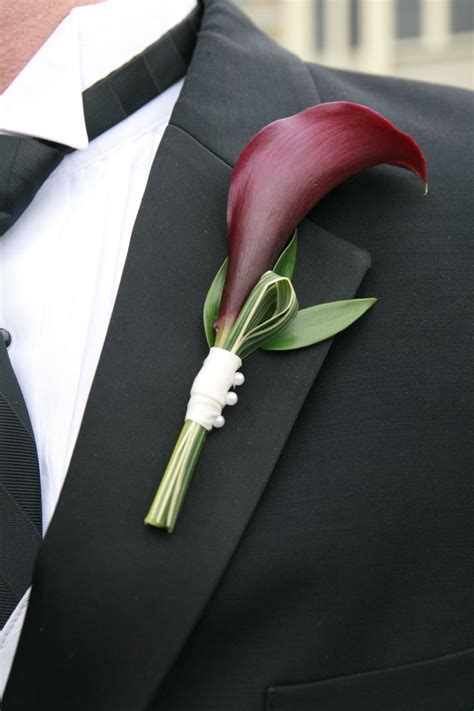 Burgundy Wedding Boutonniere Calla Lilies Calla Lily Wedding Purple