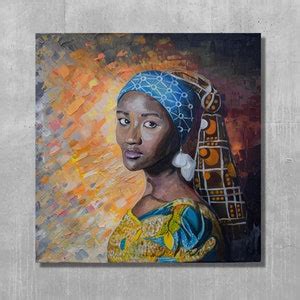 Art Collectibles Acrylic African Woman With A Leaf On Head Acrylic