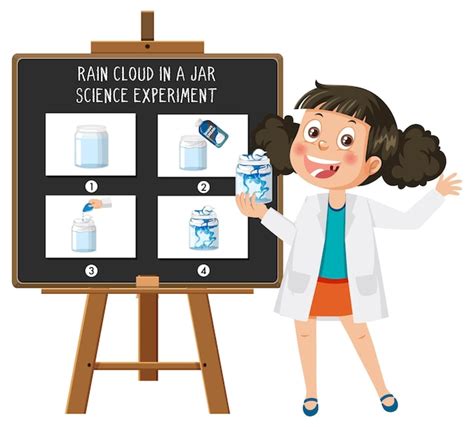 Premium Vector Rain Cloud In A Jar Science Experiment