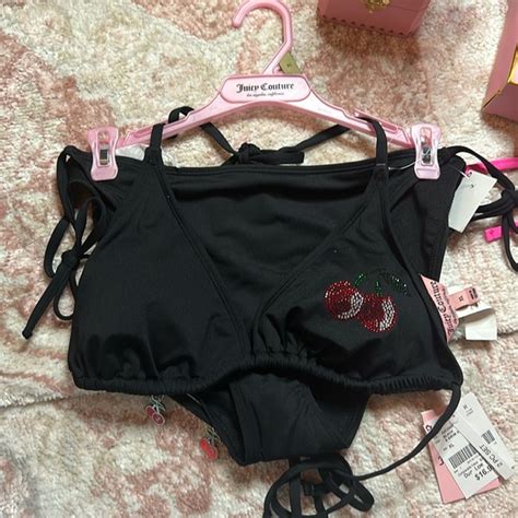 Juicy Couture Swim Juicy Couture Black Cherry Bikini Set Poshmark