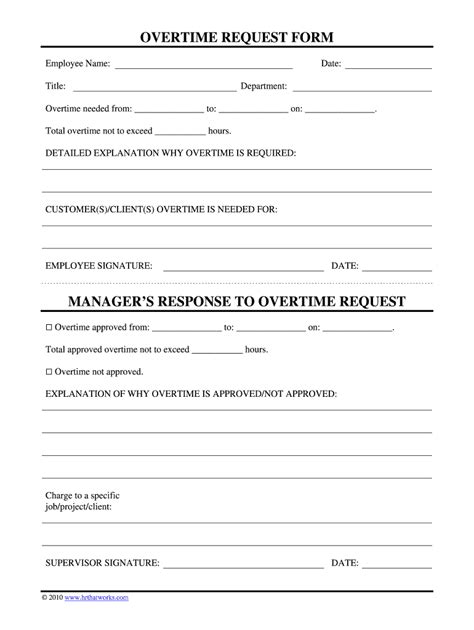 Overtime Request Form Fill And Sign Printable Template