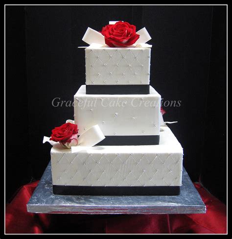 square black  white wedding cake graceful cake creations flickr