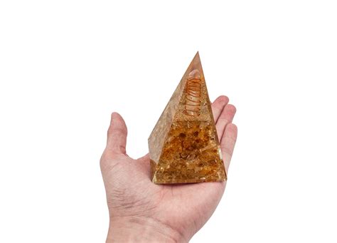 Nubian Orgone Pyramid Enhanced Citrine Tall Crystal Dreams World