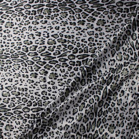 Cali Fabrics | Snow Leopard Charmeuse Satin Print