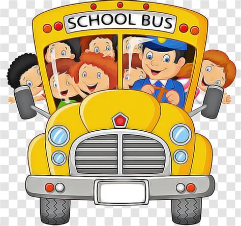 Cartoon School Bus - Car Transport Transparent PNG