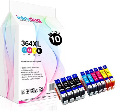 Inktdag Inktcartridge Voor Hp 364 Inktcartrdges Multipack Hp 364 Xl Zwart X4 Hp 364