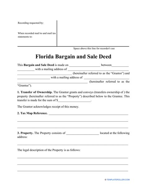 Florida Bargain And Sale Deed Form Fill Out Sign Online And Download