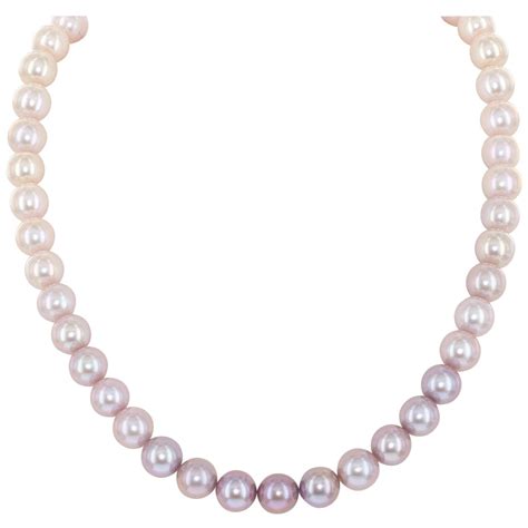 Freshwater Pink 3 35mm Cultured Pearl Necklace 14k White Gold Clasp