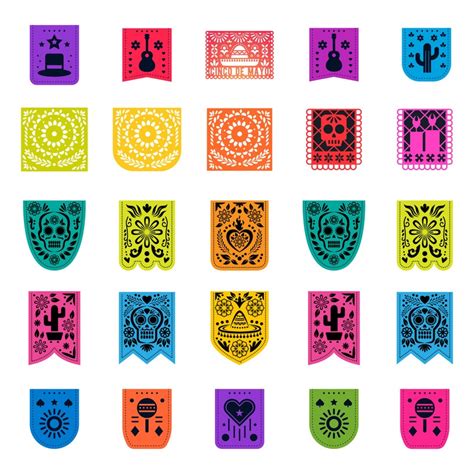 Cute Papel Picado Svg Papel Picado Bundles Fiesta Bunting Papel