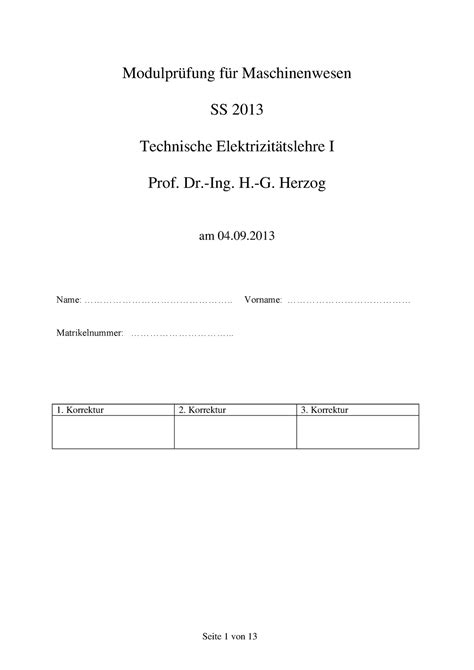 DVP SS13 Musterloesung Modulprüfung für Maschinenwesen SS 2013