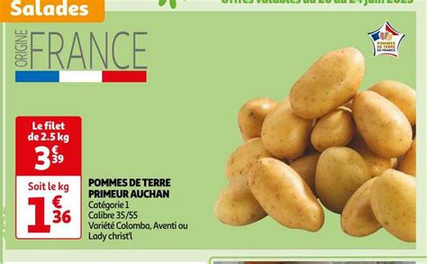 Promo Pommes De Terre Primeur Auchan Chez Auchan Icatalogue Fr