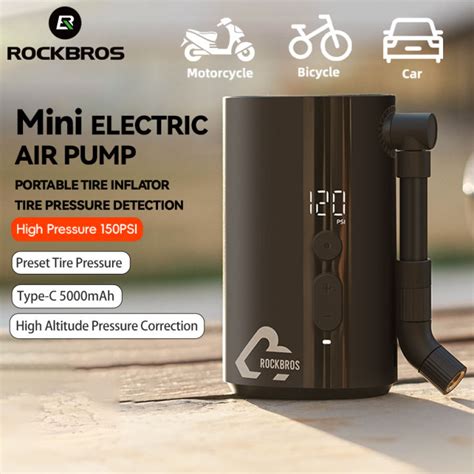 ROCKBROS Mini Electric Air Pump High Pressure 150Psi Intelligent Air