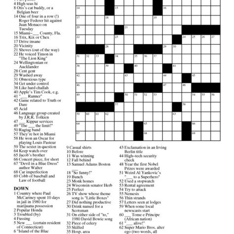 Daily Commuter Crossword Puzzle Printable