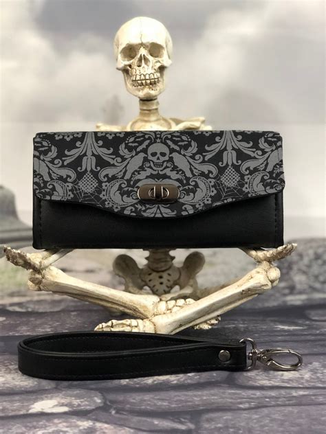 Gothic Wallet Skull Wallet Accordion Style Wallet Ncw Witchy Wallet