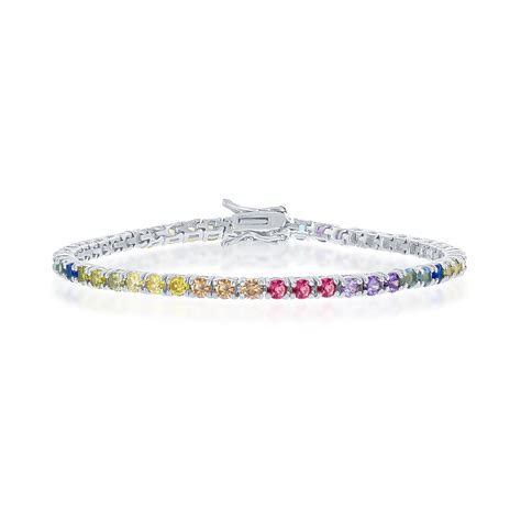 Silver Rainbow Bracelet - Sapphires Jewellers