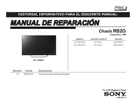 SONY KDL-40W605B KDL-48W605B CHASSIS RB2G SEGM.HM VER.1 Service Manual ...