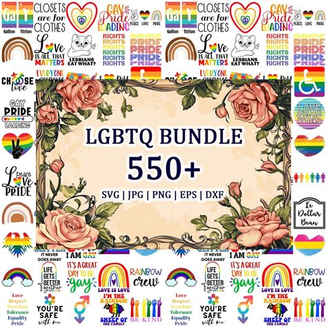 300 LGBTQ SVG Bundle LGBT Svg Pride Svg Lgbt Quotes Svg Rainbow Svg Gay Svg Gay Pride Shirt