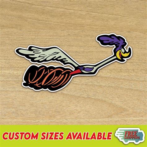 Vintage Plymouth Road Runner Logo Vinyl Decal Sticker Multiple Sizes